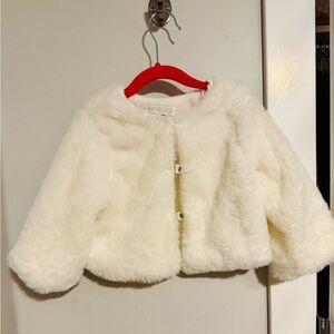 Kids White Faux Fur Jacket